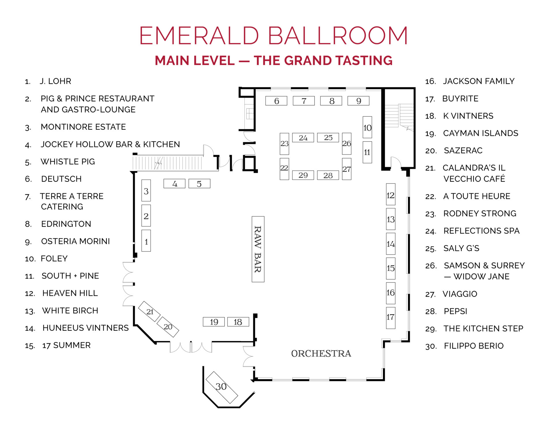 NJWFF Floorplan 2019 Emerald Ballroom